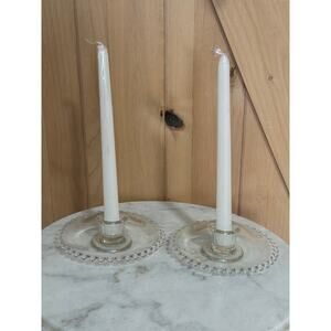 Vintage Set Imperial Glass Candlewick Mushroom Candleholders 400/86